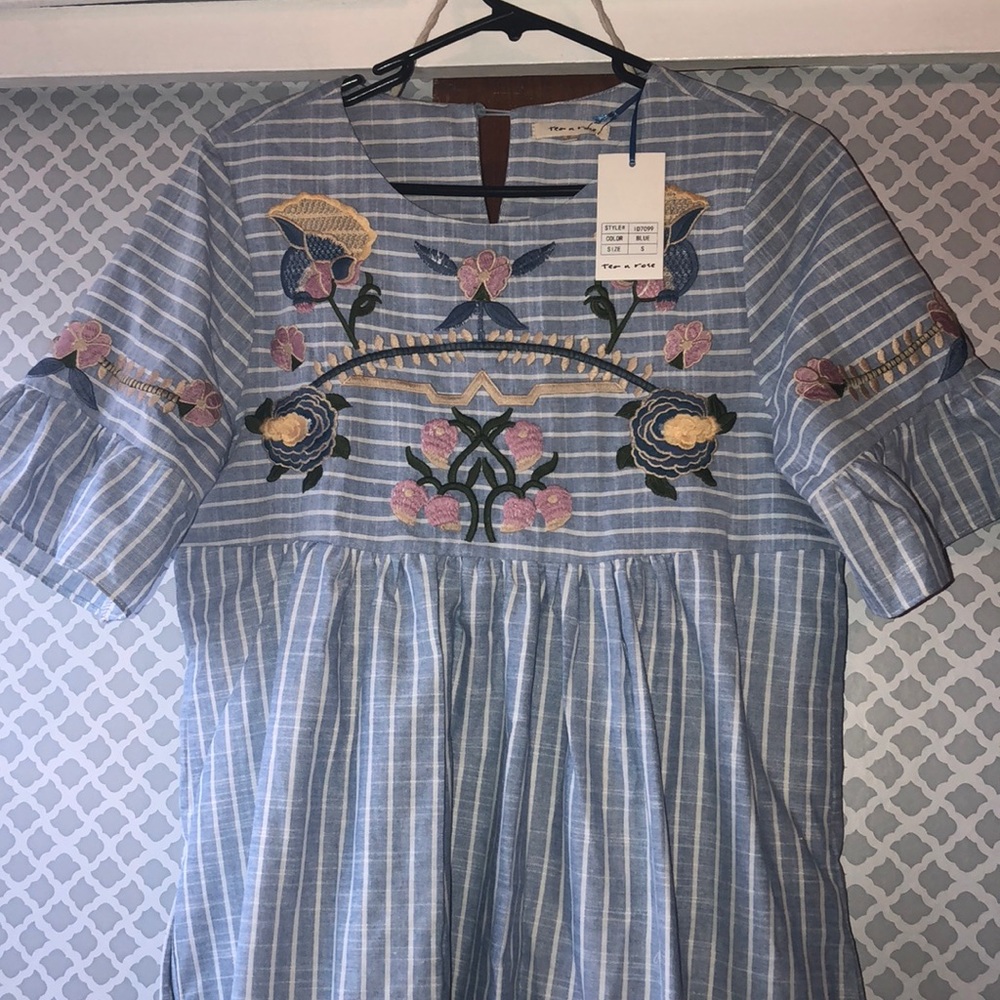 Baby doll embroidered dress